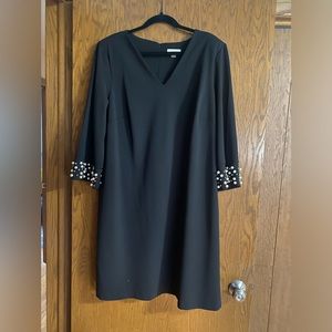 Calvin Klein Black Long sleeve Plus Size Dress